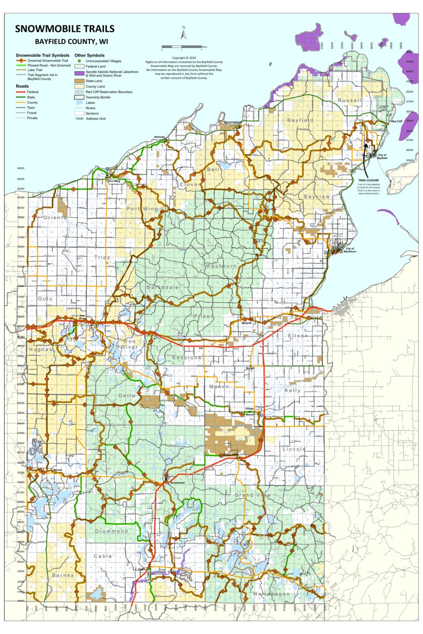 Snowmobile Trails Wisconsin Map Interactive Map