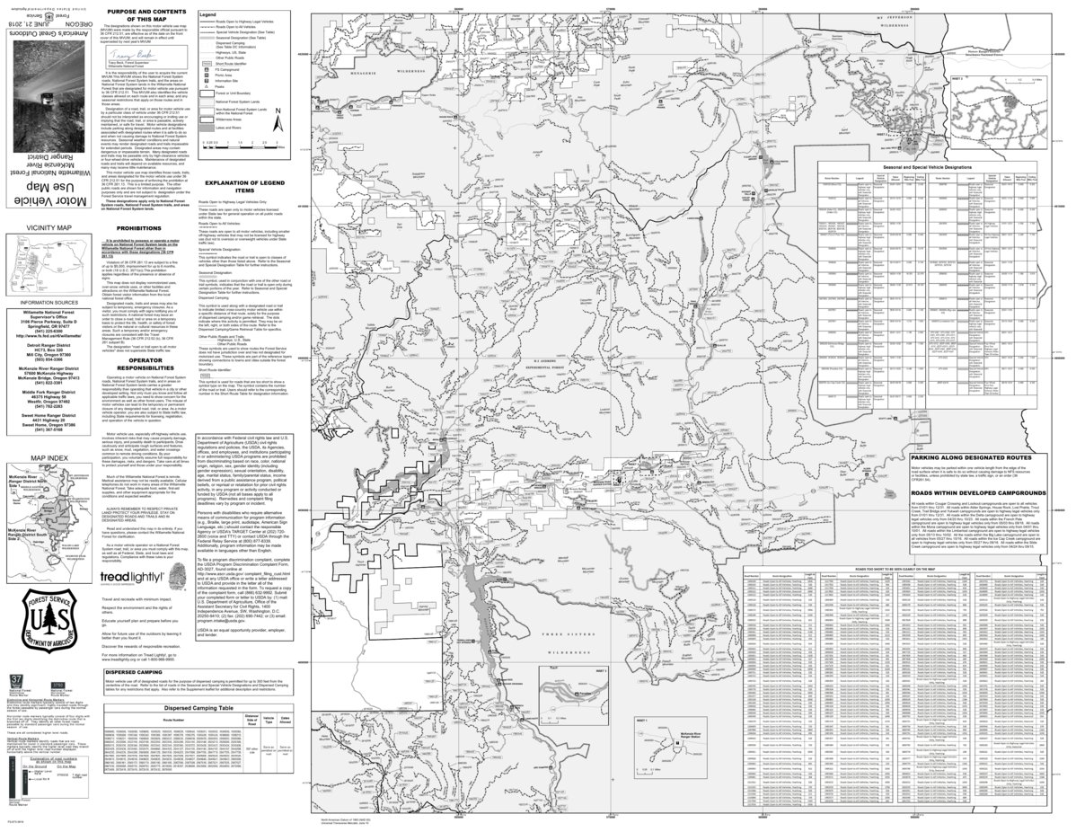 Willamette Nf Mckenzie River Rd North Motor Vehicle Use Map Us Forest Service Pacific Northwest Region Wa Or Avenza Maps