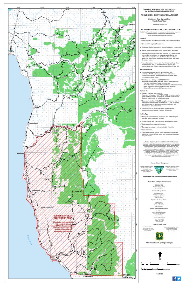 Siskiyou National Forest Map Rogue River-Siskiyou Nf Grants Pass West Christmas Tree Harvest - Us Forest  Service Pacific Northwest Region (Wa/Or) - Avenza Maps