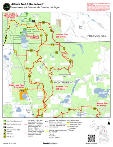 Michigan Dnr Orv Trail Maps Atlanta Trail And Route North - Mi Dnr - Avenza Maps