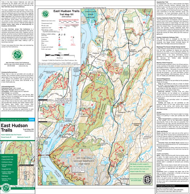 Hudson Highlands Trail Map East Hudson (Hudson Highlands South - Map 101) : 2018 : Trail Conference -  New York-New Jersey Trail Conference - Avenza Maps