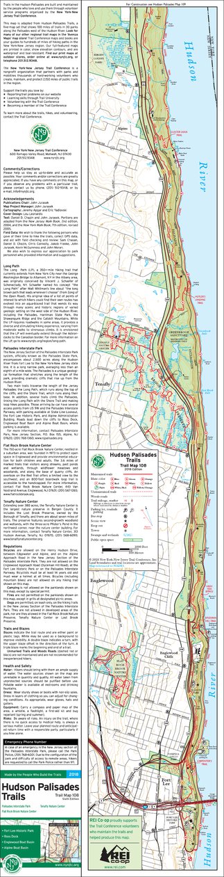 Palisades Interstate Park Trail Map Hudson Palisades Map 108 2018 Trail Conference New York New Jersey Trail Conference Avenza Maps