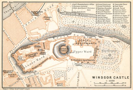Windsor Castle Map 1909 Waldin Avenza Maps