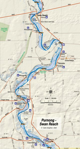 Murray River Map Mannum To Swan Reach Murray River - Purnong To Swan Reach - Carto Graphics - Avenza Maps