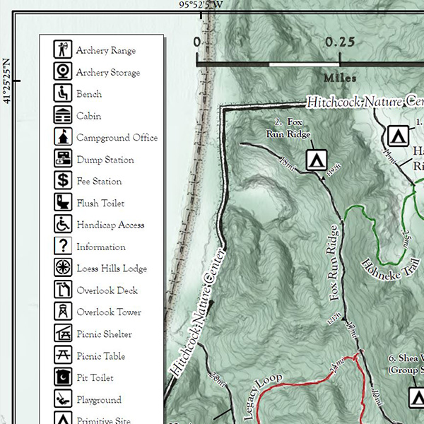 Hitchcock Nature Center Trail Map Pottawattamie County Gis Department Avenza Maps