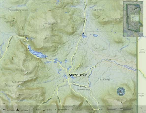 Baxter State Park Map Baxter Park - Russell Pond - Baxter State Park - Avenza Maps