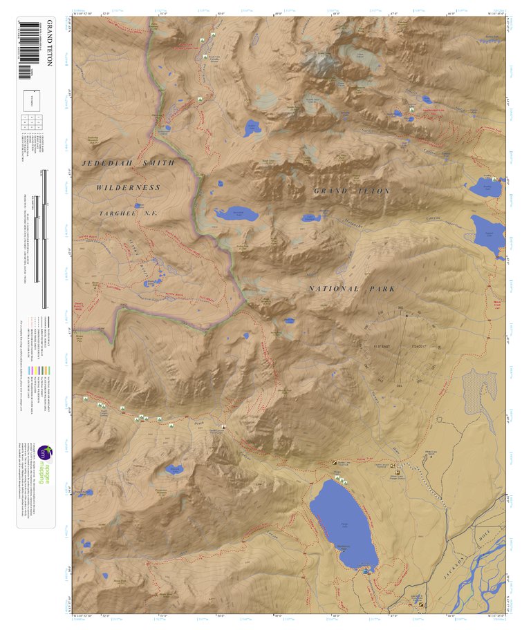 Grand Teton Topographic Map Grand Teton, Wyoming 7.5 Minute Topographic Map - Color Hillshade - Apogee  Mapping, Inc. - Avenza Maps