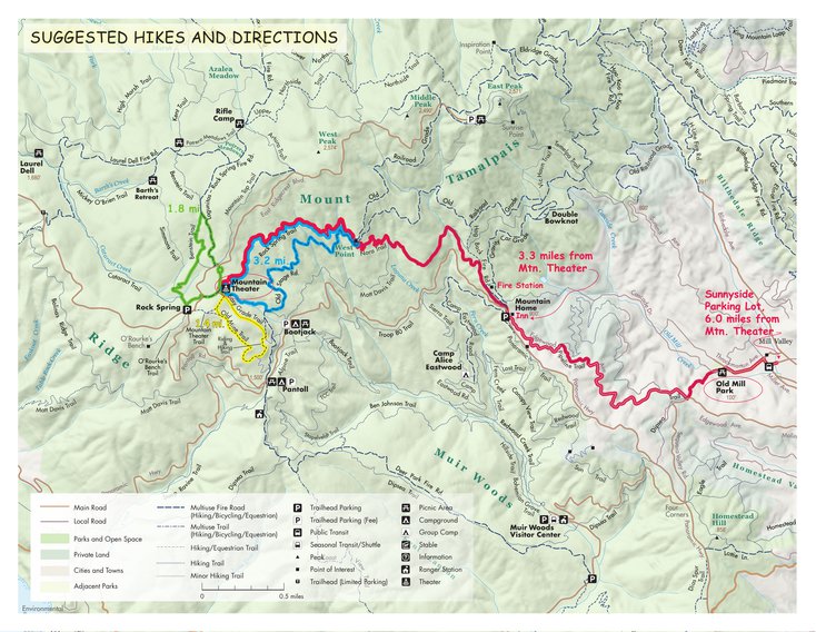 Mt Tam Trail Map Mount Tamalpais - Mountain Play Hikes - Golden Gate National Parks  Conservancy - Avenza Maps