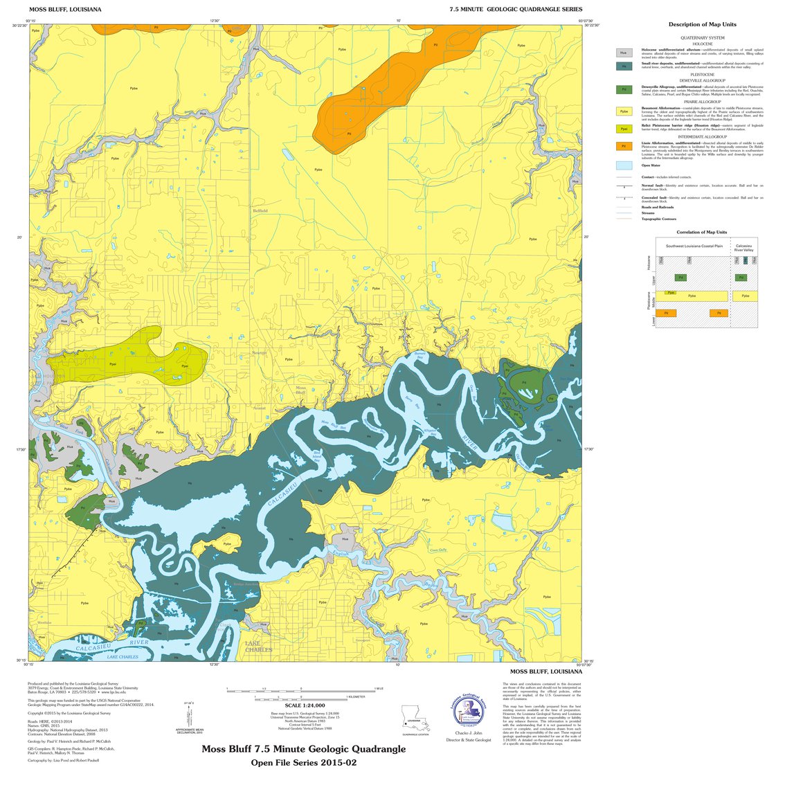 Moss Bluff La Map Moss Bluff La 24K Surface Geology - Louisiana Geological Survey (Lsu) -  Avenza Maps