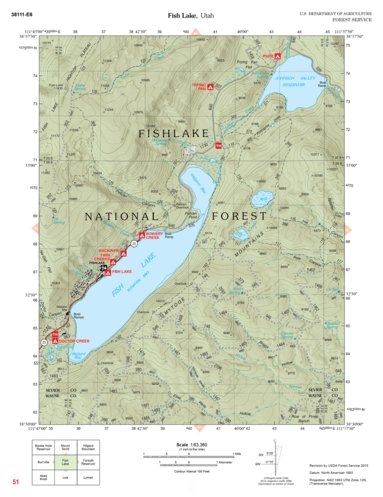 Fish Lake Utah Map Fishlake National Forest, Fish Lake, Ut 51 - Us Forest Service R4 - Avenza  Maps