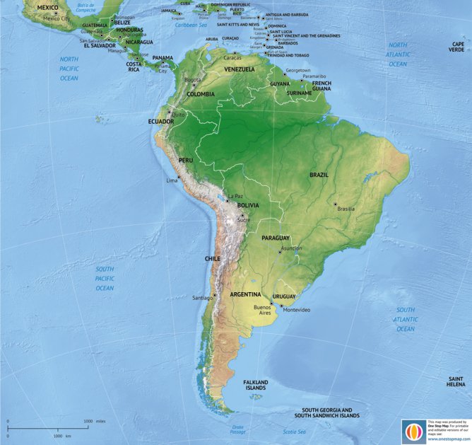 A Map Of South America South America Continent - Van Der Maarel - Avenza Maps