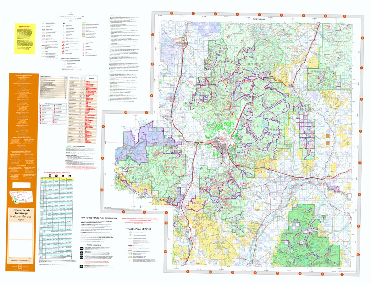 Beaverhead Deerlodge National Forest Map Beaverhead-Deerlodge Nf North East - Us Forest Service R1 - Avenza Maps