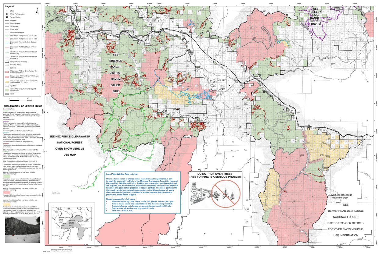 Lolo National Forest Map Lolo Nf Osvum Missoula Rd - Us Forest Service R1 - Avenza Maps