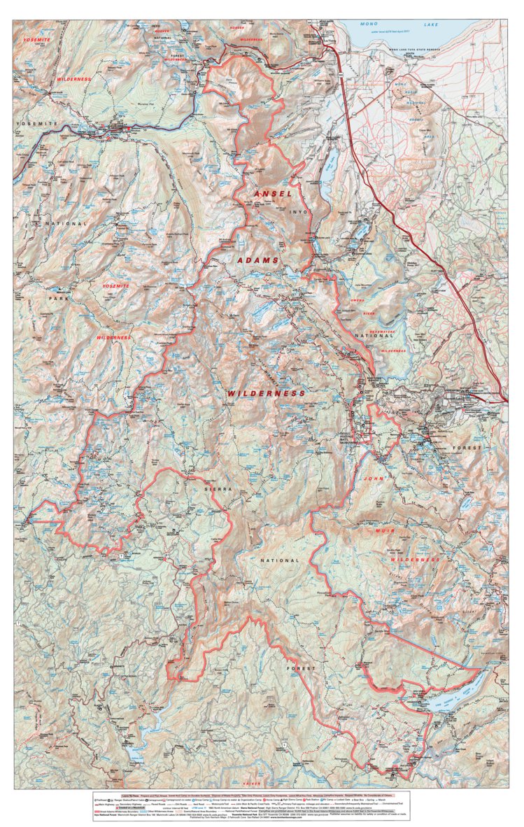 Ansel Adams Wilderness Map Ansel Adams Wilderness - Tom Harrison Maps - Avenza Maps