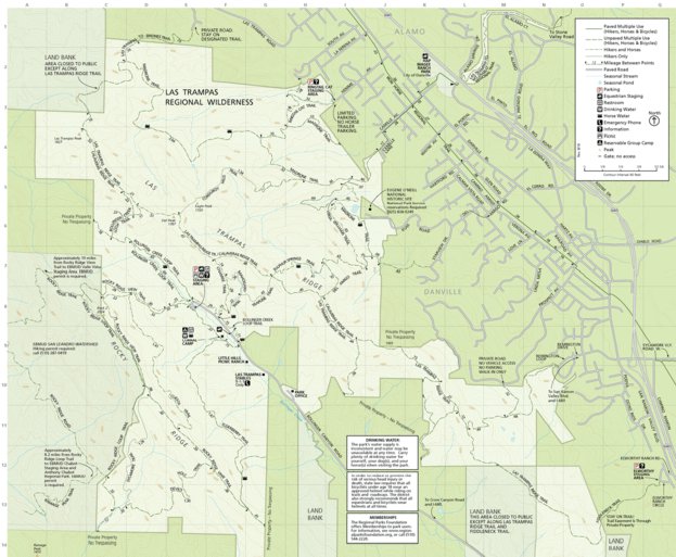 Las Trampas Trail Map Las Trampas Regional Wilderness - Ebrpd - Avenza Maps