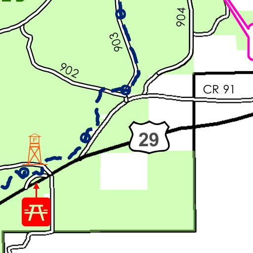 Tuskegee National Forest Map Tuskegee National Forest Trail Map - Us Forest Service R8 - Avenza Maps