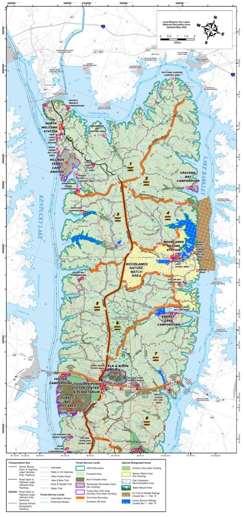 Land Between The Lakes Camping Map Land Between The Lakes North Visitor Map Us Forest Service R8 Avenza Maps