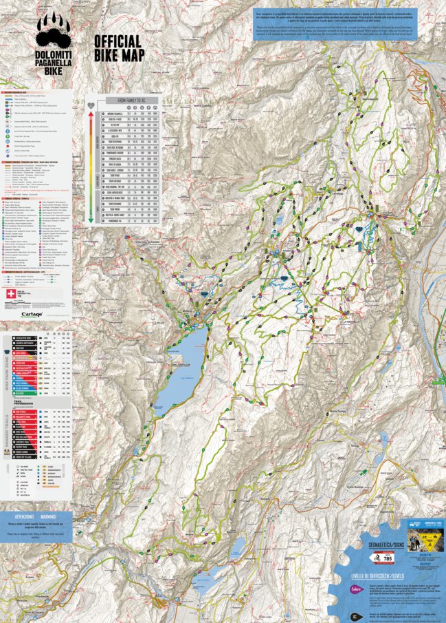 Dolomiti Paganella Official Bike Map - CARTAGO - Avenza Maps
