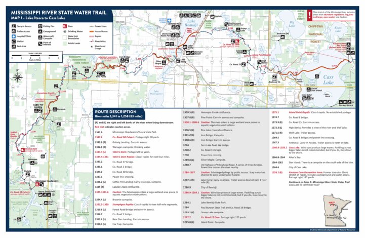 Mn Dnr Mississippi River Map Mississippi River 1 State Water Trail - Lake Itasca To Cass Lake Mndnr -  Minnesota Department Of Natural Resources - Avenza Maps