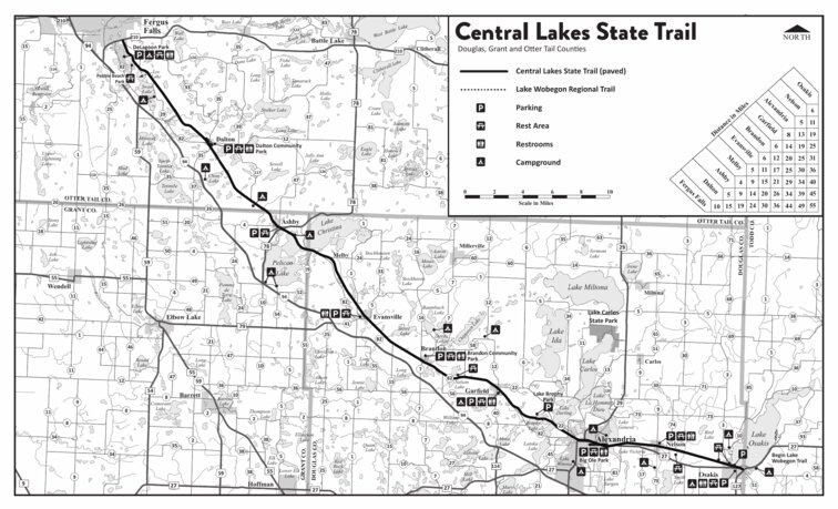 Central Lakes Trail Map Central Lakes State Trail - Minnesota Department Of Natural Resources -  Avenza Maps