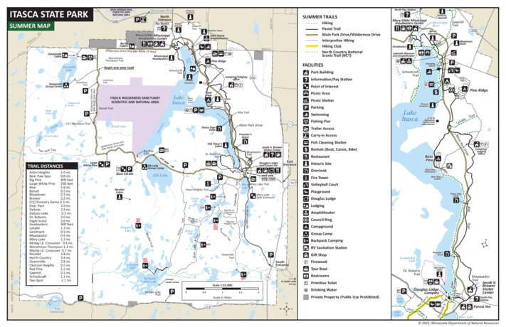 Itasca State Park Campground Map Itasca State Park - Summer - Minnesota Department Of Natural Resources -  Avenza Maps