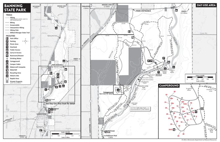 Banning State Park Trail Map Banning State Park - Minnesota Department Of Natural Resources - Avenza Maps