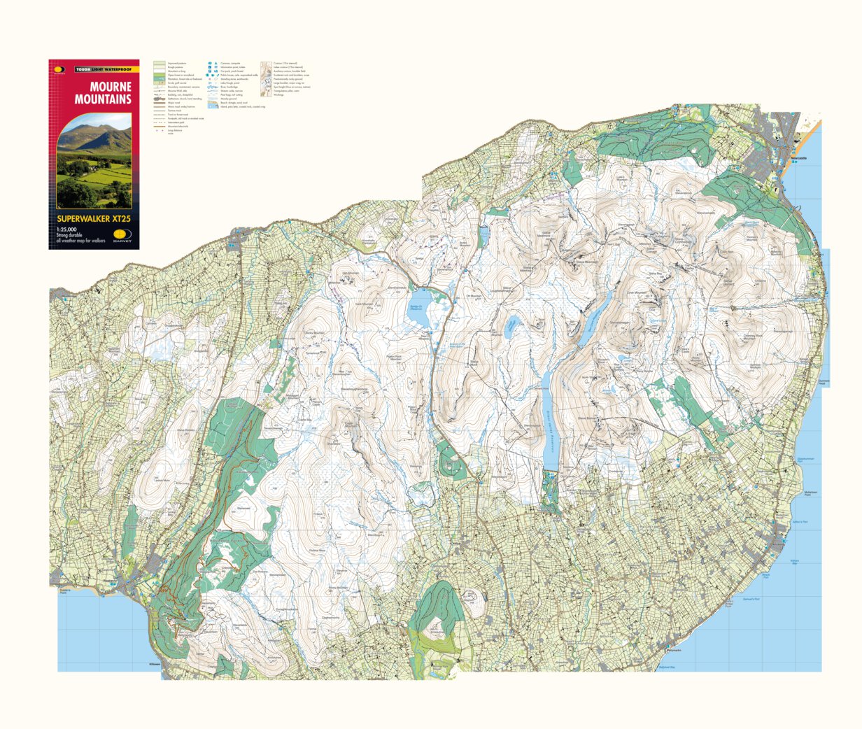 Os Map Mourne Mountains Mourne Mountains - Harvey Maps - Avenza Maps