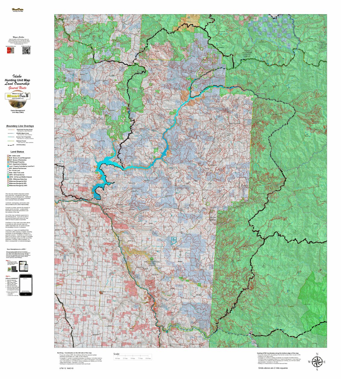 Idaho Land Ownership Map Idaho General Unit 10A Land Ownership Map - Idaho Huntdata Llc - Avenza Maps