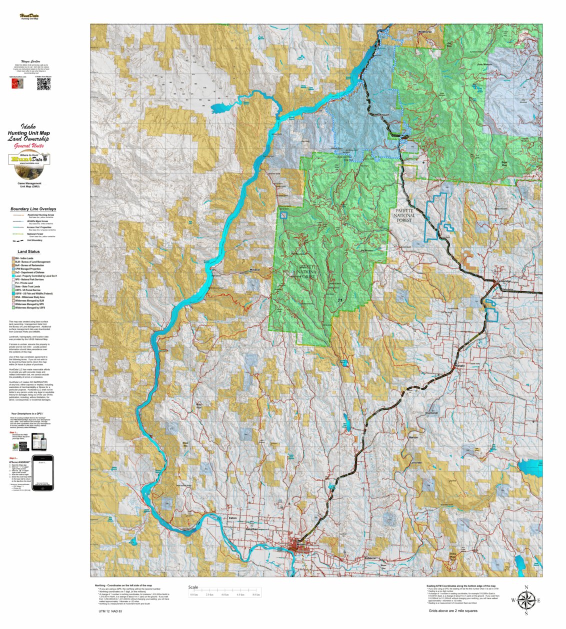 Idaho Land Ownership Map Idaho General Unit 31 Land Ownership Map - Idaho Huntdata Llc - Avenza Maps