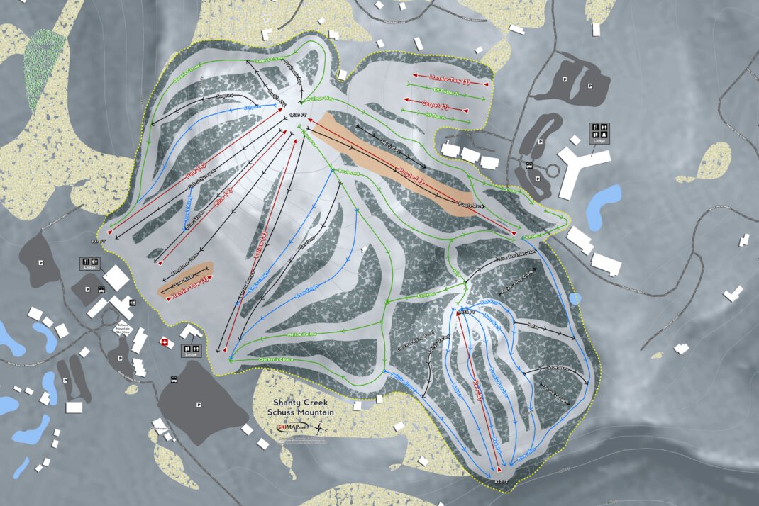 Schuss Mountain Trail Map Shanty Creek Schuss Mountain Resort - Mapsynergy - Avenza Maps