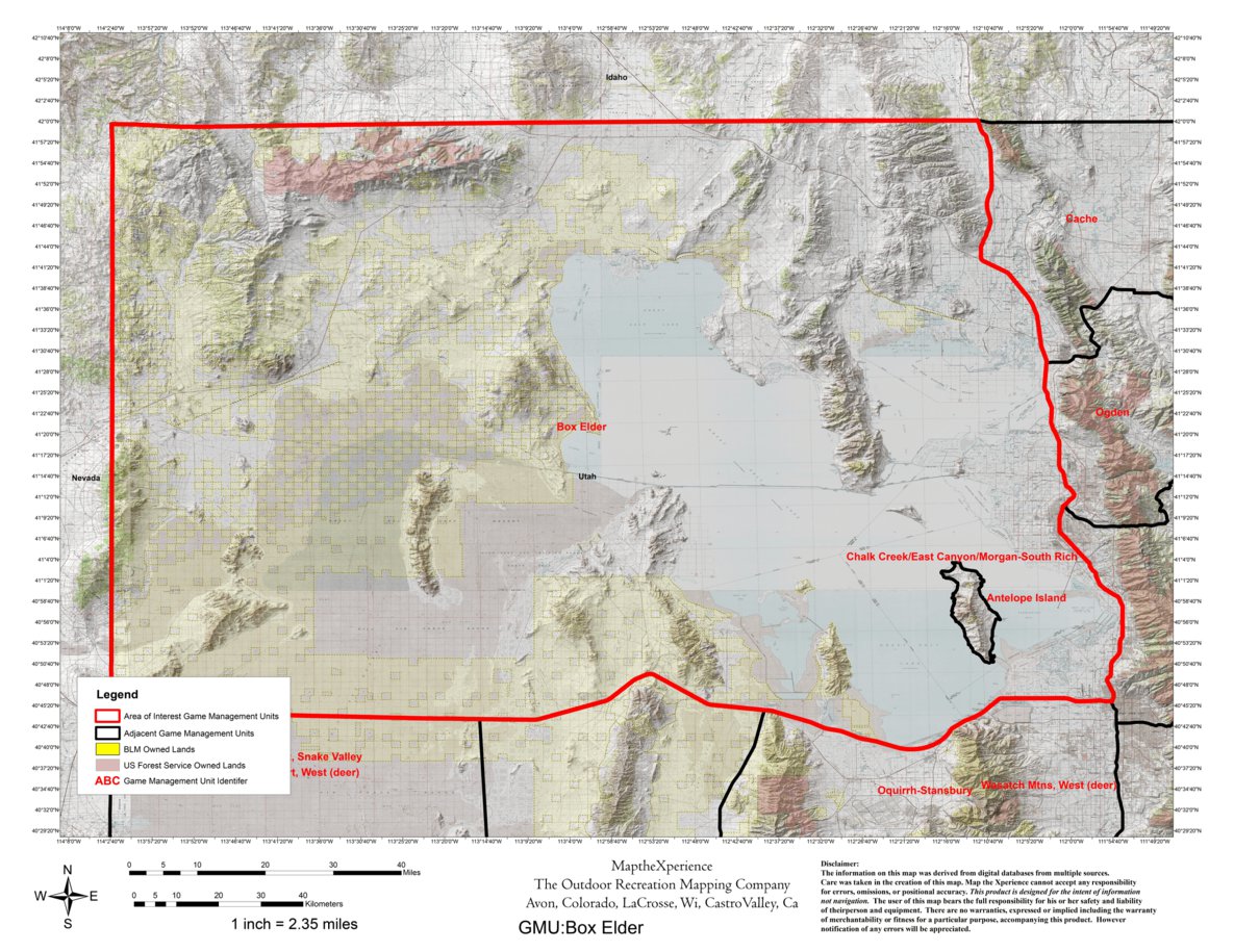 Box Elder County Land Ownership Map Utah Dwr Box Elder - Hunt Utah - Map The Xperience - Avenza Maps