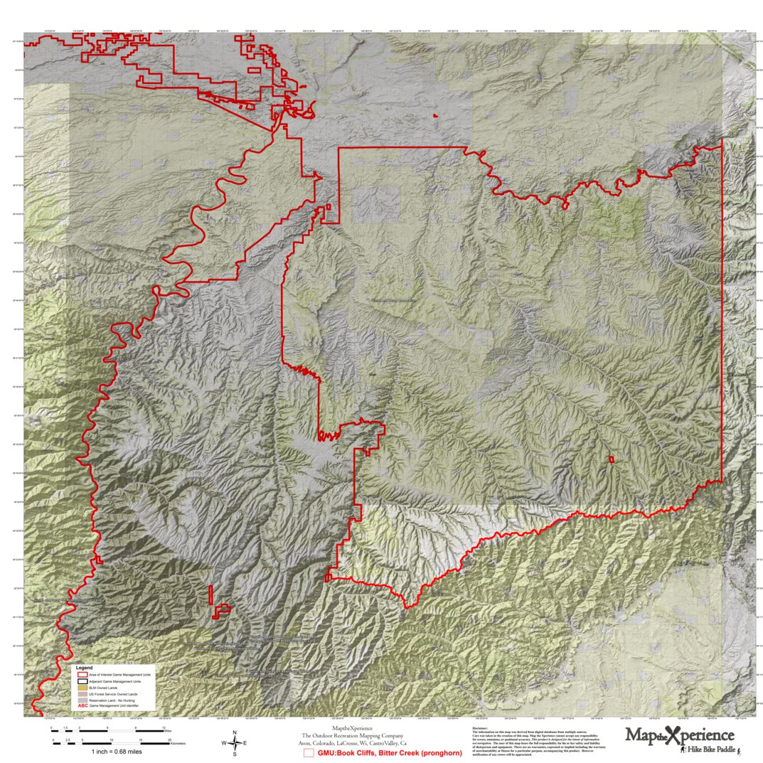 Book Cliffs Utah Map Utah Dwr Book Cliffs-Bitter Creek - Hunt Utah - Map The Xperience - Avenza  Maps