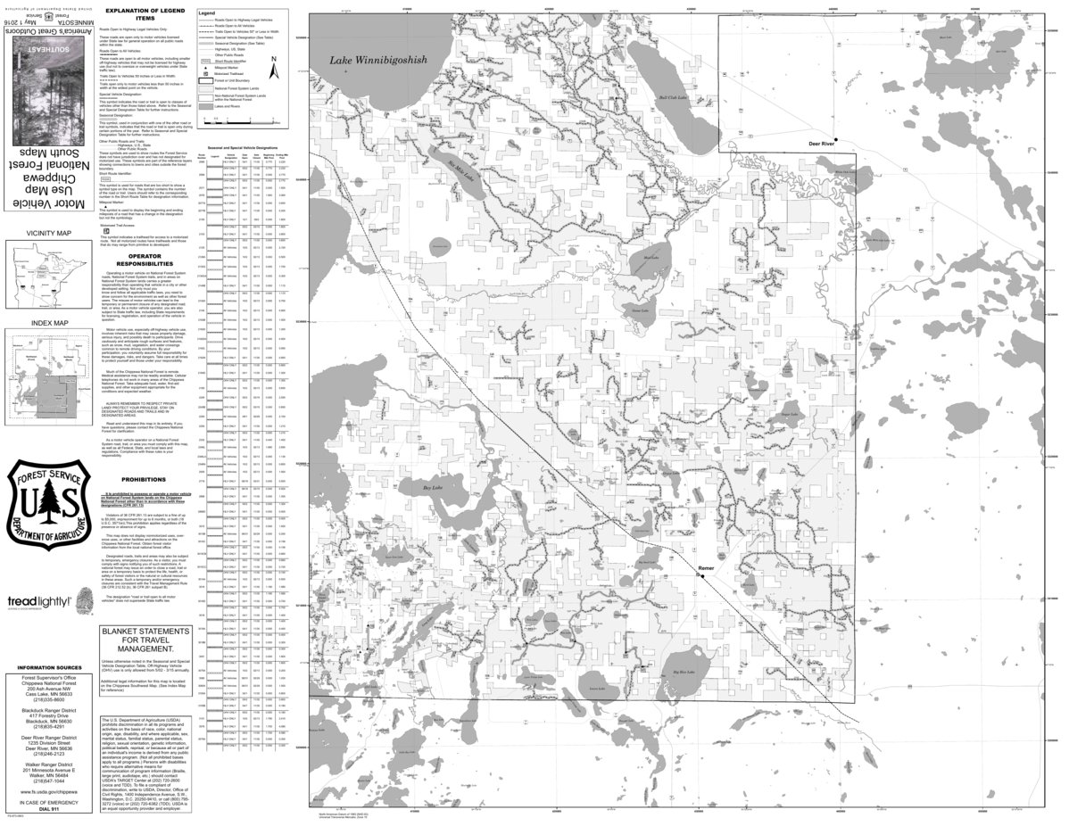 Chippewa National Forest Map Chippewa Nf Mvum Southeast - Us Forest Service R9 - Avenza Maps