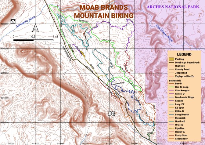 Moab Brands Trail Map Moab Brands Mountain Bike Trails - Freethey's Non-Existent Company - Avenza  Maps
