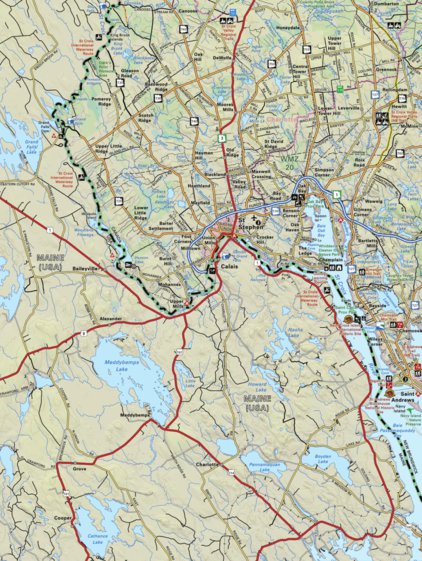 Map Of St Stephen Nb Map02 St Stephen - New Brunswick - Backroad Mapbooks - Avenza Maps