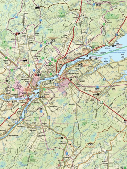 Miramichi New Brunswick Map Map45 Miramichi - New Brunswick - Backroad Mapbooks - Avenza Maps