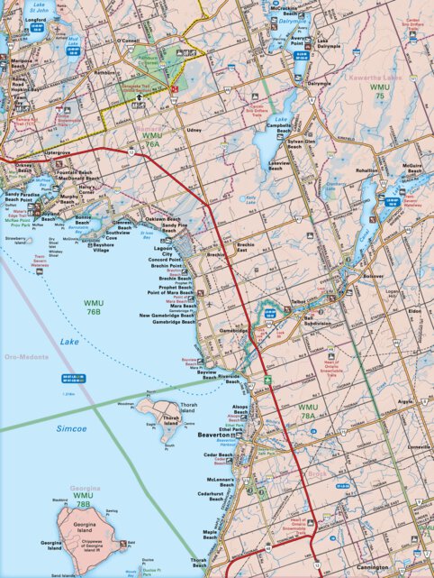 Map Of Beaverton Ontario Ccon22 Beaverton - Cottage Country Ontario Topo - Backroad Mapbooks -  Avenza Maps