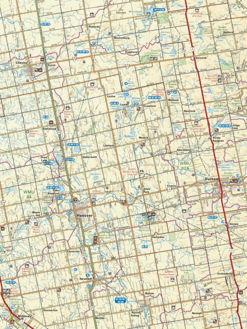 Map Of Hanover Ontario Soon50 Hanover - Southern Ontario Topo - Backroad Mapbooks - Avenza Maps