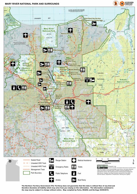 Mary River Nt Map Mary River National Park - Parks And Wildlife Commission Of The Northern  Territory. Northern Territory Government - Avenza Maps