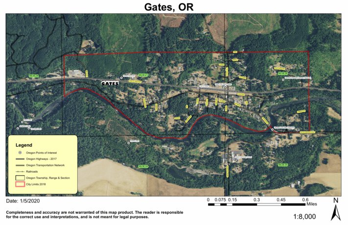 Map Of Gates Oregon Gates, Oregon - Super See Services - Avenza Maps