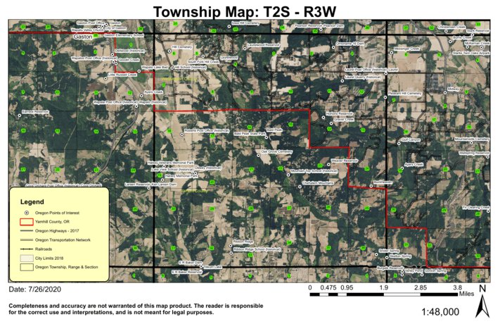 Yamhill County Plat Maps Yamhill County, Oregon 2018 Township Maps - Super See Services - Avenza Maps