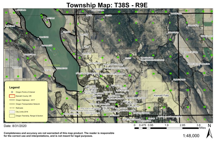 Klamath County Gis Maps Klamath County - South, Oregon 2018 Township Maps - Super See Services -  Avenza Maps