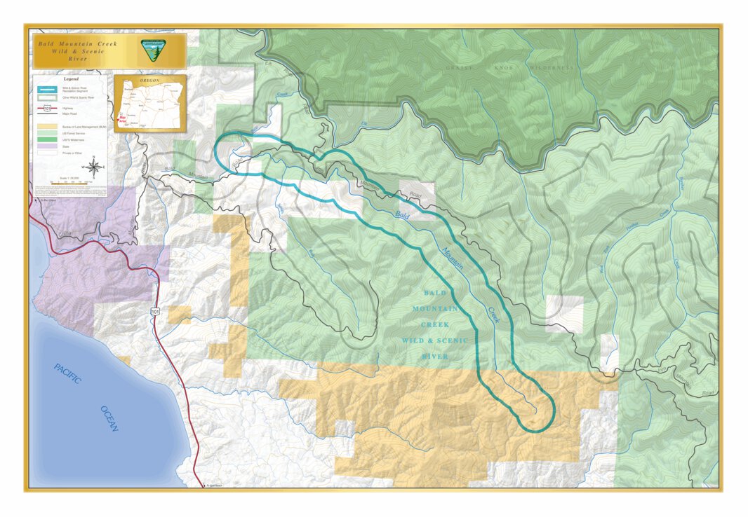 Bald Mountain Creek Oregon Map Bald Mountain Creek Wild And Scenic River - Bureau Of Land Management -  Oregon - Avenza Maps