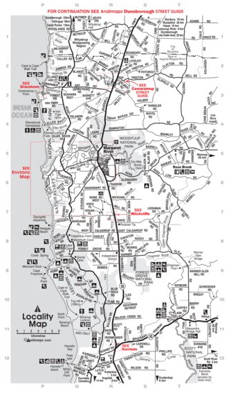 Margaret River Town Map Andimaps - Margaret River Street Guide - Andimaps - Avenza Maps