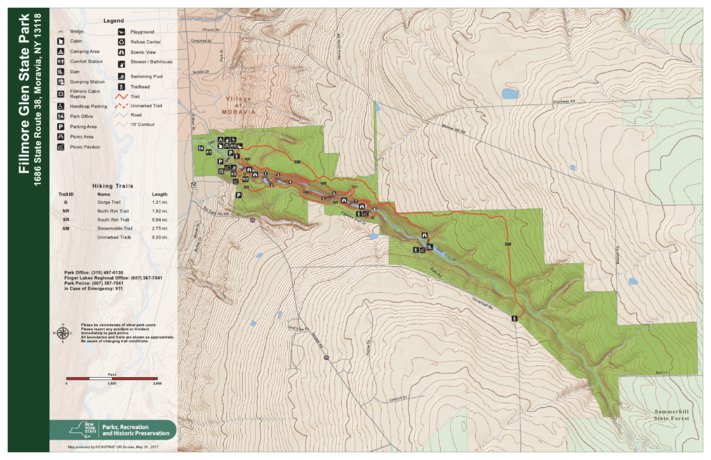 Fillmore Glen State Park Trail Map New York State Parks Avenza