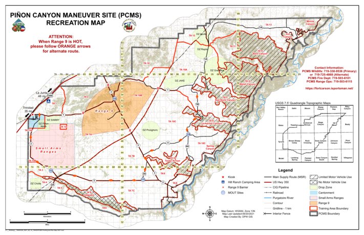 Fort Carson Training Area Map Fort Carson Pinon Canyon Maneuver Site Recreation - Isportsman - Ascis  Solutions - Avenza Maps
