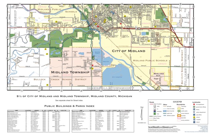 Midland County Township Map South ½ Of City Of Midland And Midland Township, Midland County, Michigan -  Donald Dale Milne - Avenza Maps