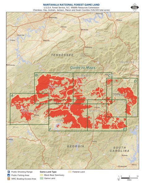 Nantahala National Forest Map Nantahala Game Land - North Carolina Wildlife Resources Commission - Avenza  Maps