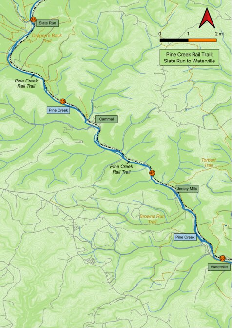 Pine Creek Rail Trail Map Pine Creek Rail Trail: Slate Run To Waterville - 42Nd Parallel - Avenza Maps