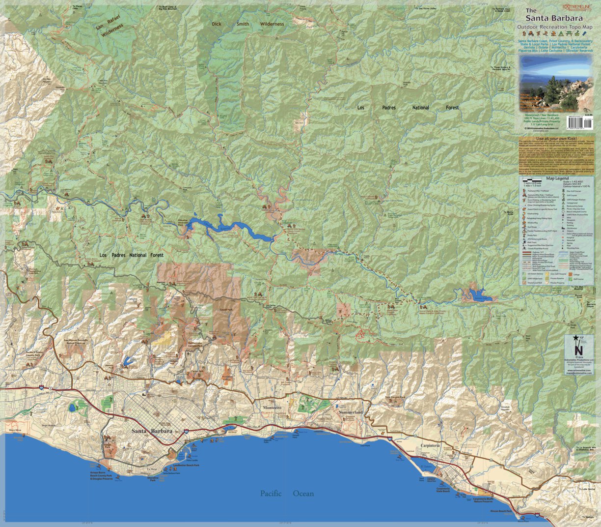 Santa Barbara Outdoor Recreation Topo Map - East Side - Extremeline Productions Llc - Avenza Maps